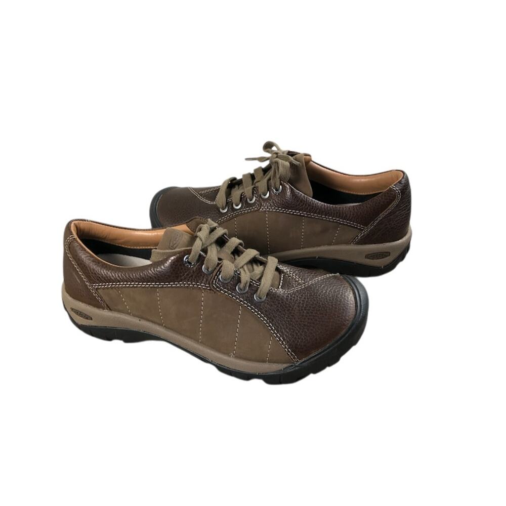 KEEN Presidio Leather LaceUp Everyday Shoes W 9 Brown Outdoor Versatile NWOT - Picture 3 of 13